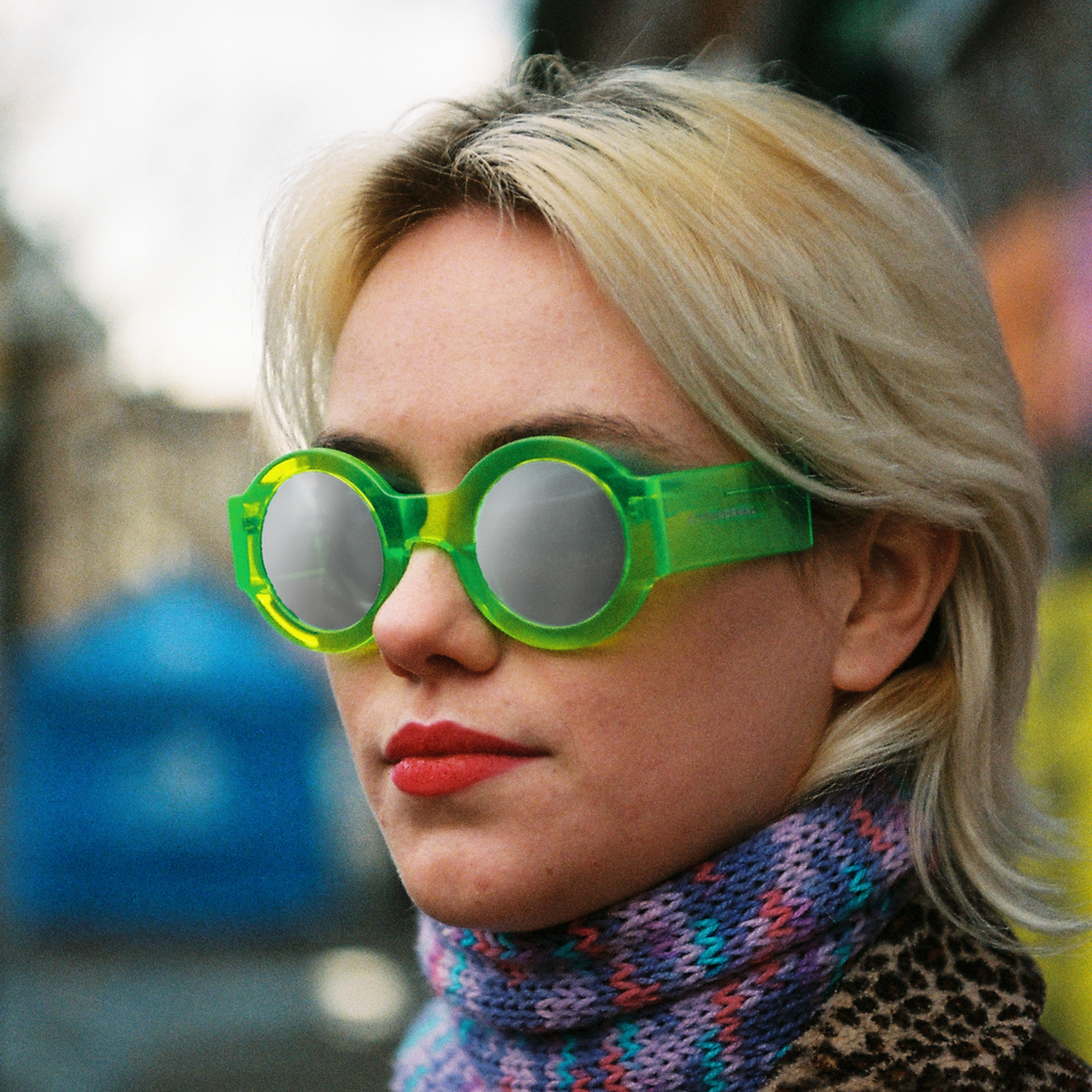 SPONTANEOUS Neon Green frame + Mirrored lenses