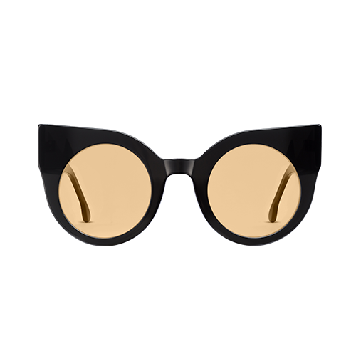 CURIOUS Black frame + Amber lenses