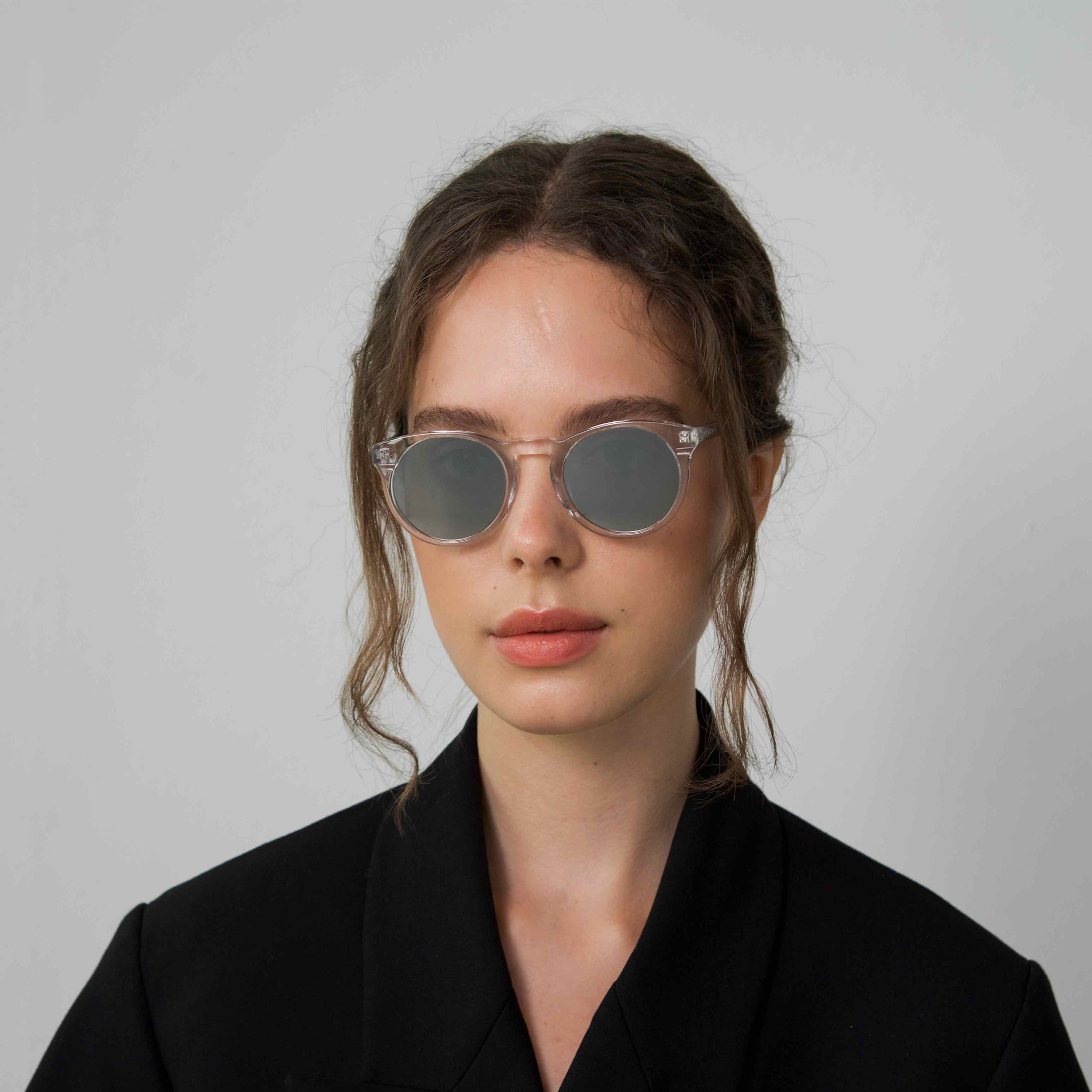 SHARP Transparent frame + Mirrored lenses – supernormal