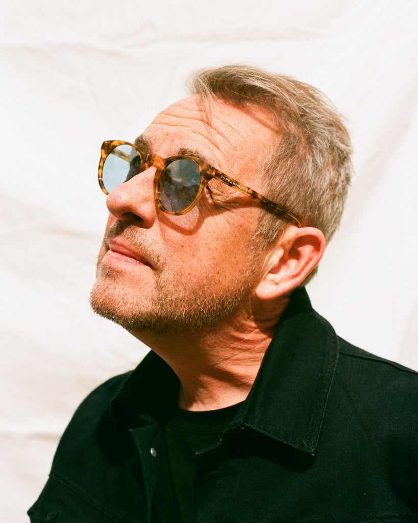 SHARP Tortoise frame + Blue lenses